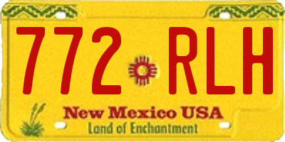 NM license plate 772RLH