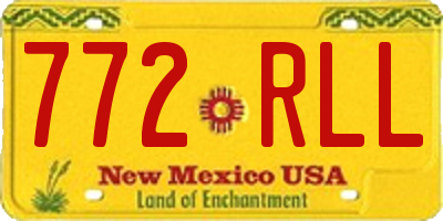 NM license plate 772RLL