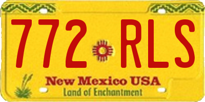NM license plate 772RLS