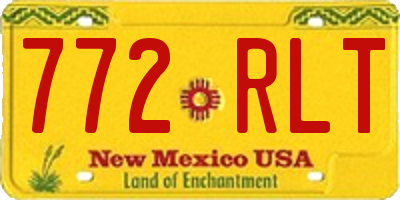 NM license plate 772RLT