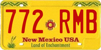 NM license plate 772RMB