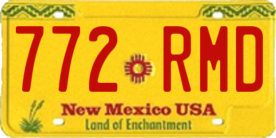 NM license plate 772RMD