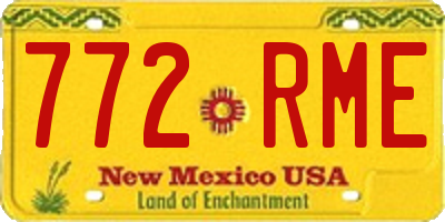 NM license plate 772RME