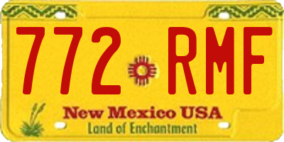 NM license plate 772RMF