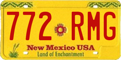 NM license plate 772RMG
