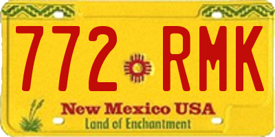 NM license plate 772RMK