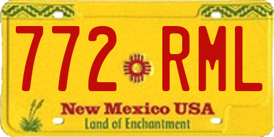 NM license plate 772RML