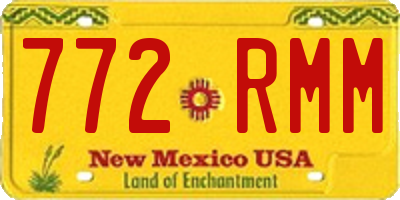 NM license plate 772RMM