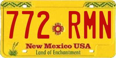 NM license plate 772RMN
