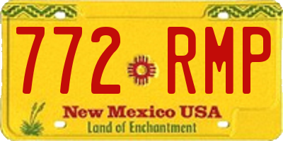 NM license plate 772RMP