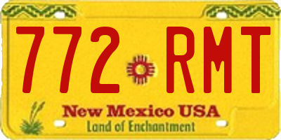 NM license plate 772RMT