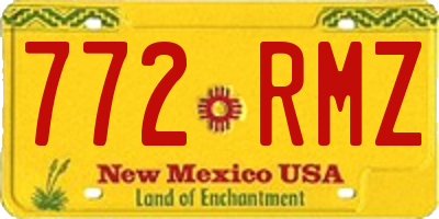 NM license plate 772RMZ