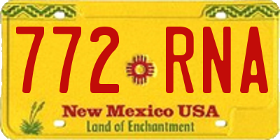 NM license plate 772RNA