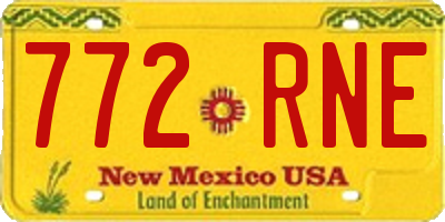 NM license plate 772RNE