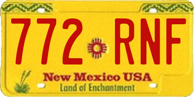 NM license plate 772RNF