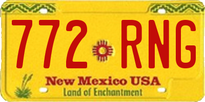 NM license plate 772RNG