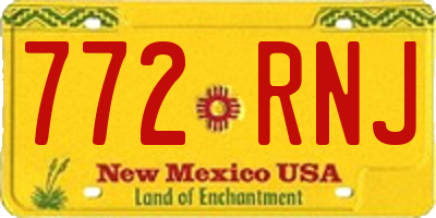 NM license plate 772RNJ