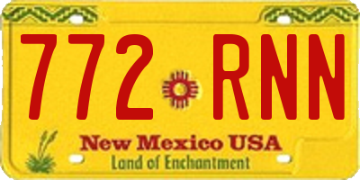 NM license plate 772RNN