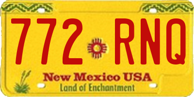 NM license plate 772RNQ