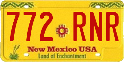 NM license plate 772RNR