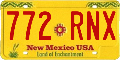 NM license plate 772RNX