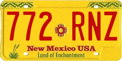 NM license plate 772RNZ