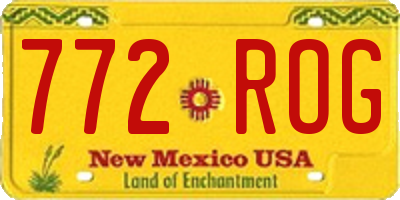 NM license plate 772ROG