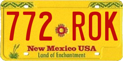 NM license plate 772ROK