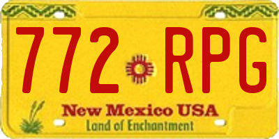 NM license plate 772RPG