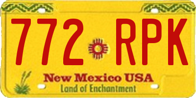 NM license plate 772RPK