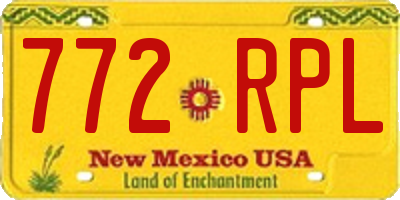 NM license plate 772RPL