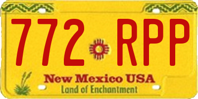 NM license plate 772RPP