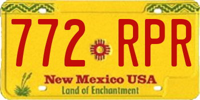 NM license plate 772RPR