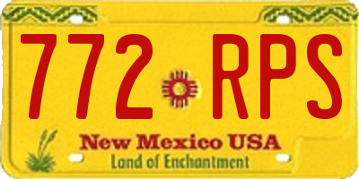 NM license plate 772RPS