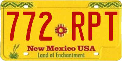 NM license plate 772RPT
