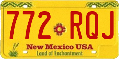 NM license plate 772RQJ
