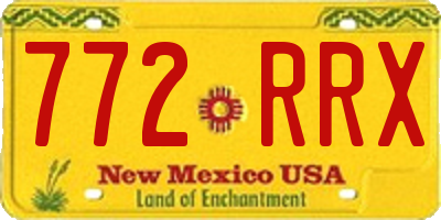 NM license plate 772RRX