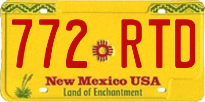 NM license plate 772RTD