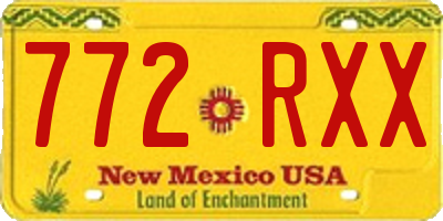 NM license plate 772RXX