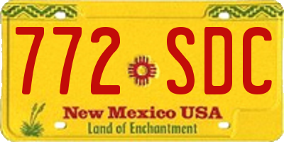 NM license plate 772SDC