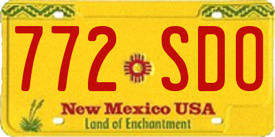 NM license plate 772SDO