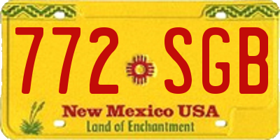 NM license plate 772SGB