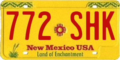 NM license plate 772SHK
