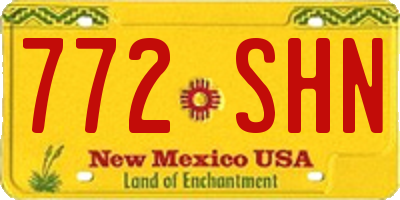 NM license plate 772SHN