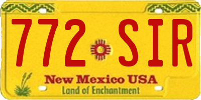 NM license plate 772SIR