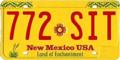 NM license plate 772SIT