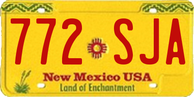 NM license plate 772SJA