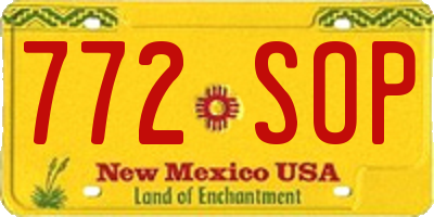 NM license plate 772SOP