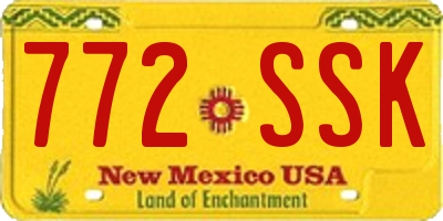 NM license plate 772SSK