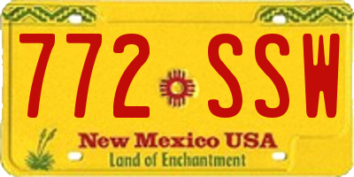 NM license plate 772SSW
